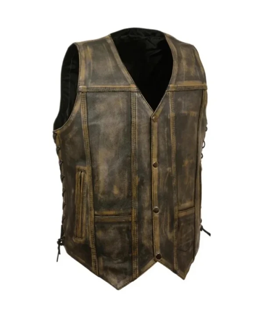 Why the Men’s Triple Stitch Lace Up Style Biker Vest Is a Timeless Wardrobe Power Move