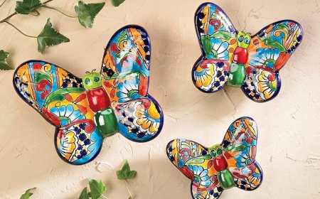 Colorful Charm of Butterfly Talavera Ceramic Art