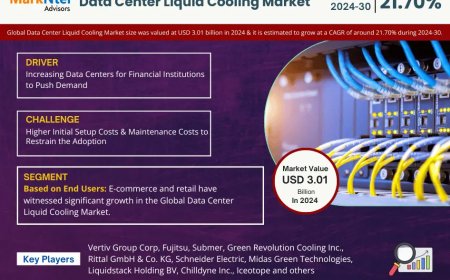 Data Center Liquid Cooling Market Poised for Strong 21.70% CAGR Through 2030 | Size & Opportunity Insights
