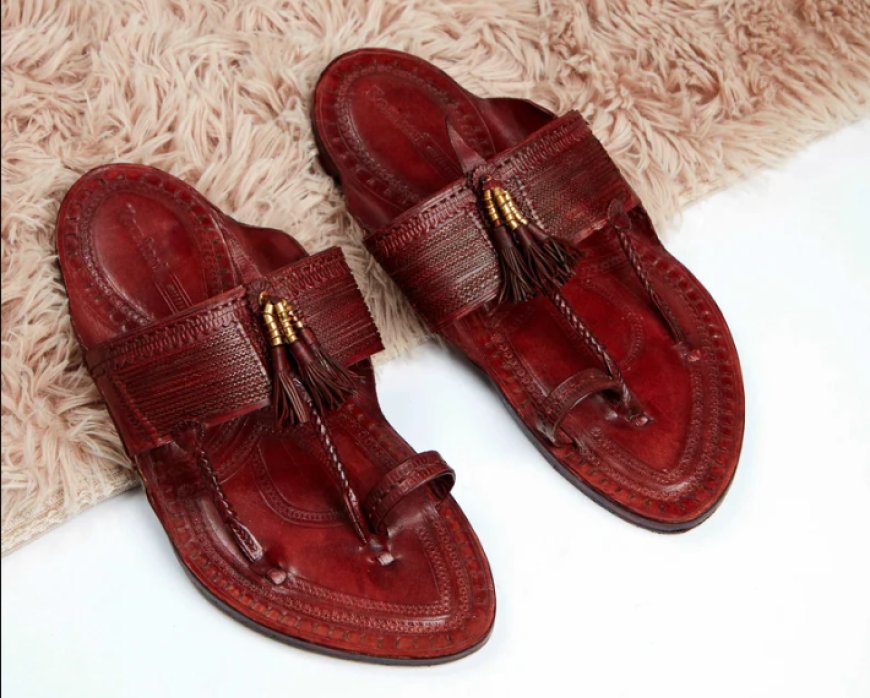 Classic Burgundy - Men's Kolhapuri Chappal: Timeless Elegance for the Modern Man  